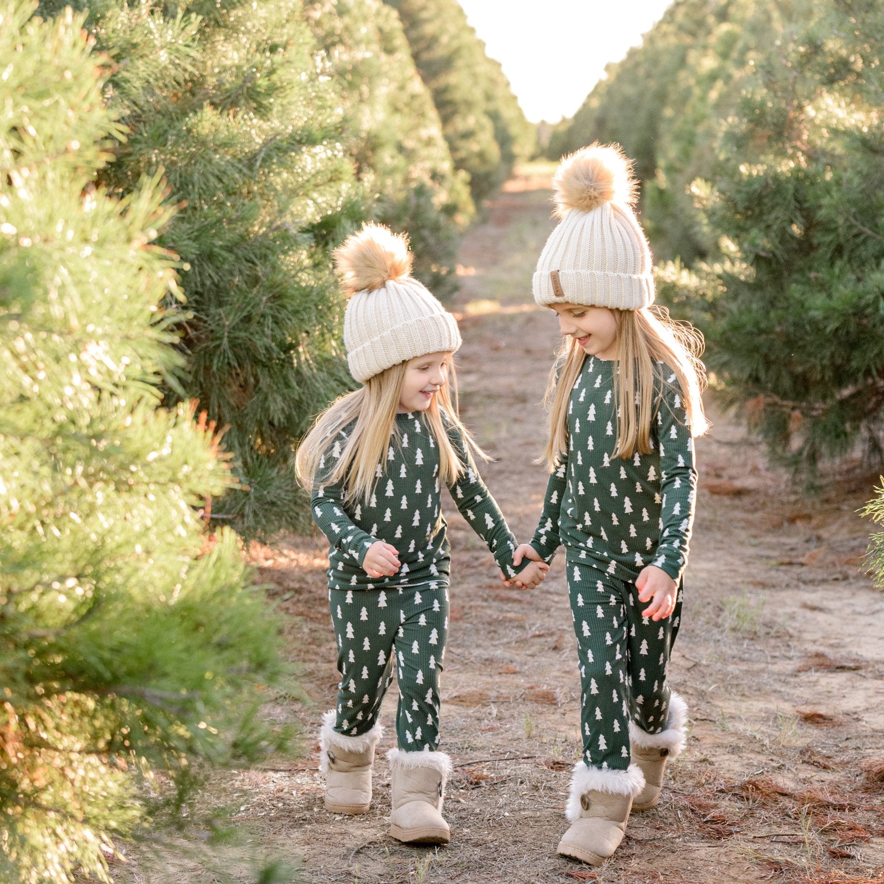 Christmas Trees Small Ribbed Two-Piece Set