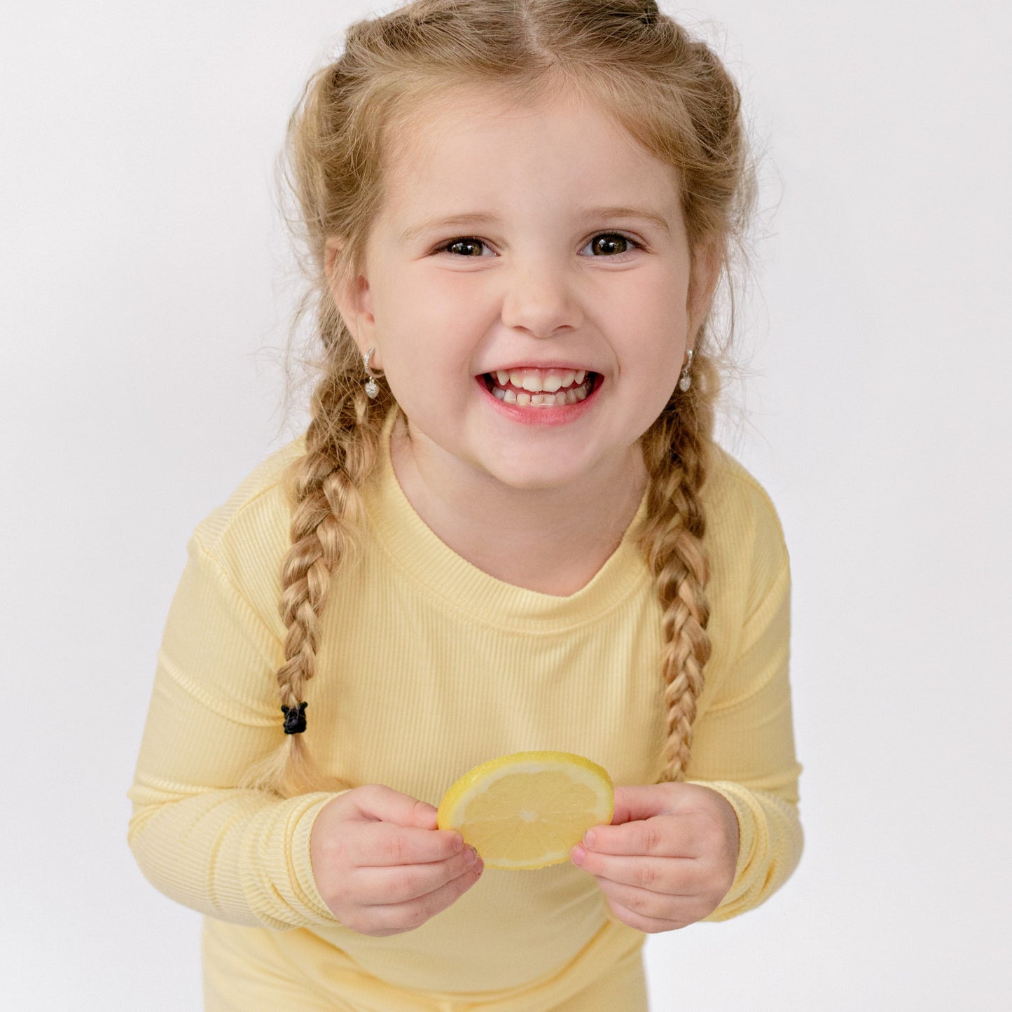 Lemon Yellow Small Ribbed Two-Piece Set