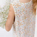 Whimsical Floral Small Ribbed Harem Romper