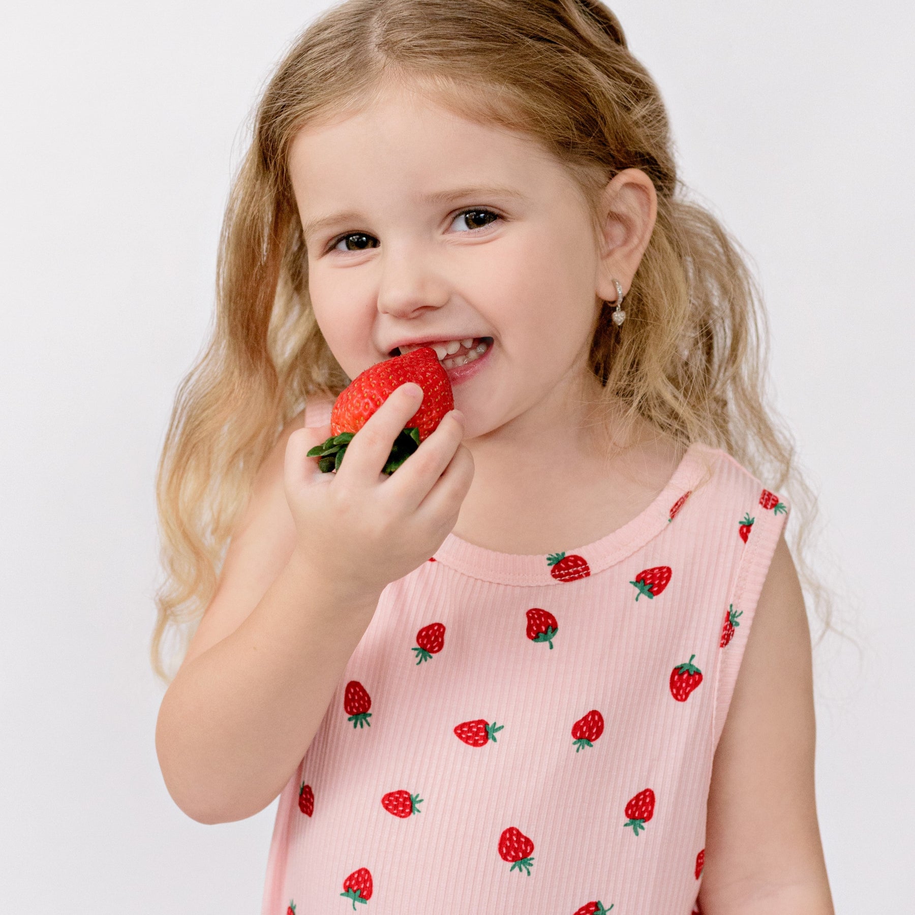 Strawberries Small Ribbed Harem Romper