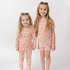 Summer Blooms Small Ribbed Shorts Two-Piece Set