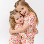 Summer Blooms Small Ribbed Shorts Two-Piece Set