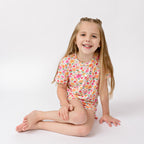 Summer Blooms Small Ribbed Shorts Two-Piece Set