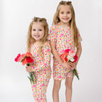 Summer Blooms Small Ribbed Shorts Two-Piece Set