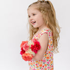 Summer Blooms Small Ribbed Harem Romper