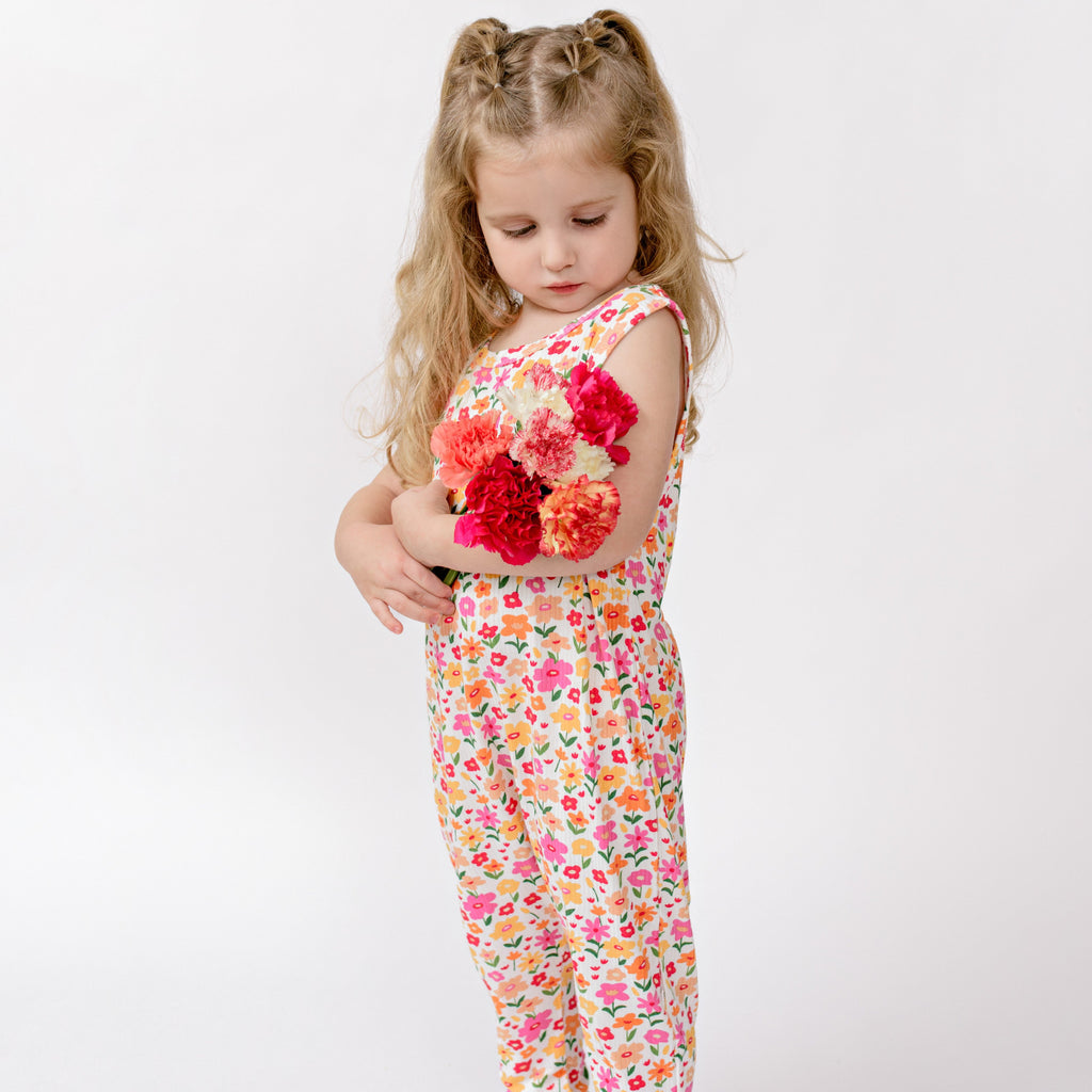 Summer Blooms Small Ribbed Harem Romper