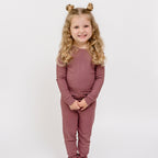Plum Small Ribbed Two-Piece Set