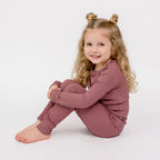 Plum Small Ribbed Two-Piece Set