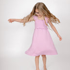 Lilac Mist Small Ribbed Flutter Sleeve Dress