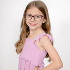 Lilac Mist Small Ribbed Flutter Sleeve Dress