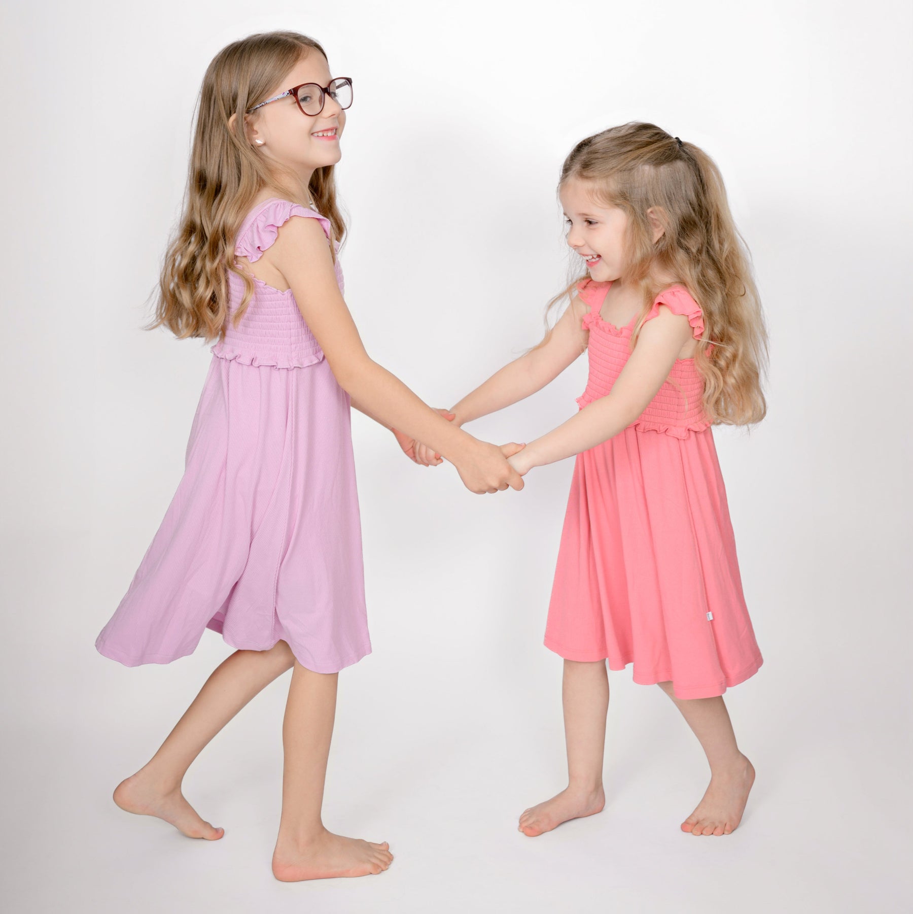 Lilac Mist Small Ribbed Flutter Sleeve Dress