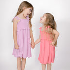 Lilac Mist Small Ribbed Flutter Sleeve Dress