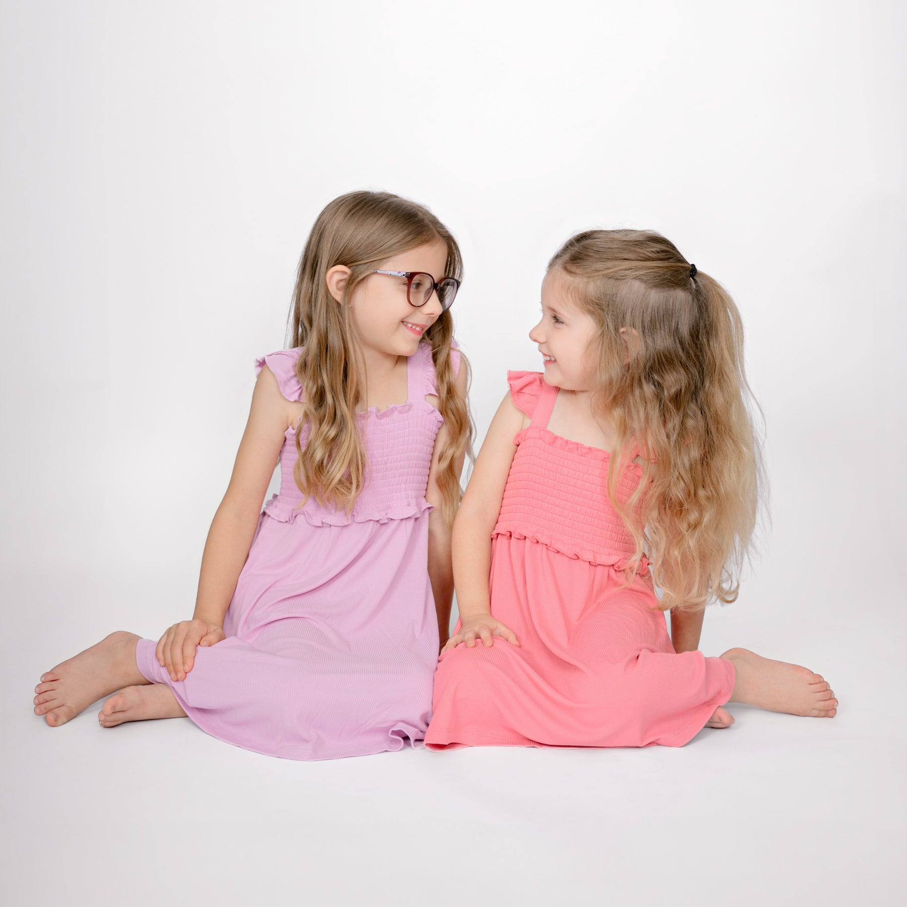 Lilac Mist Small Ribbed Flutter Sleeve Dress