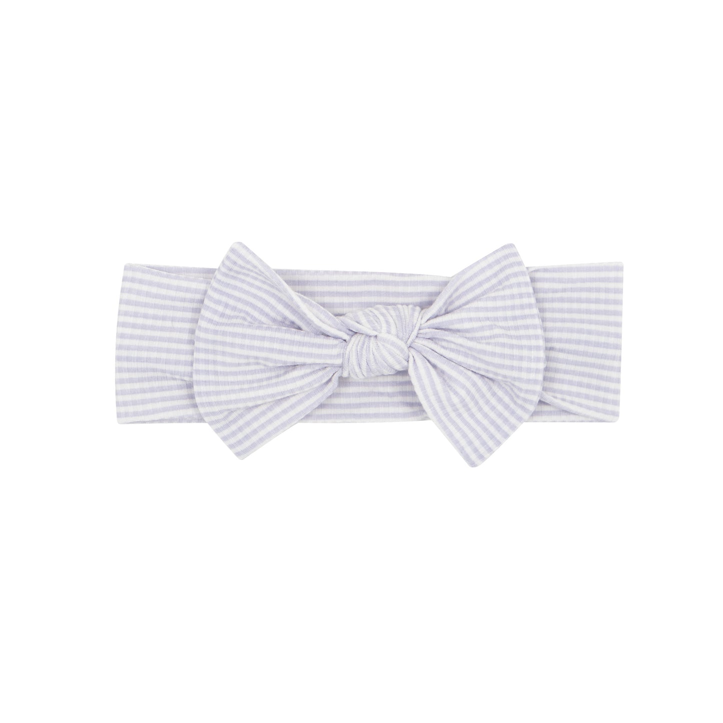 Lavender Small Stripe Ribbed Bow