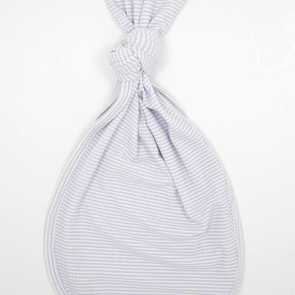 Lavender Small Stripe Ribbed Knotted Gown