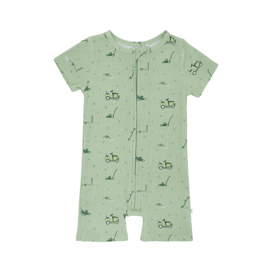 Lawn Mowers Small Ribbed Summer Zip Romper