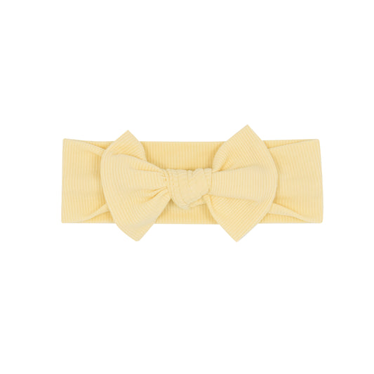 Lemon Yellow Small Ribbed Bow