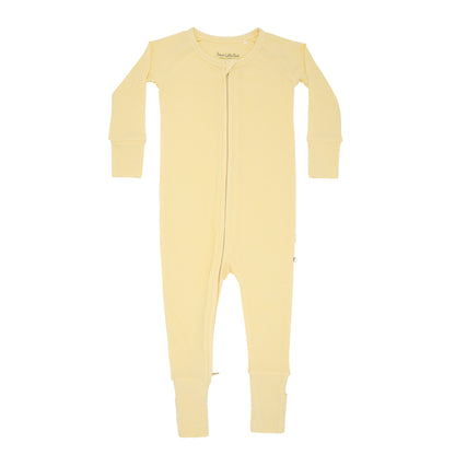 Lemon Yellow Small Ribbed Zip Romper