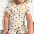 Sunflowers Small Ribbed Shorts Two-Piece Set