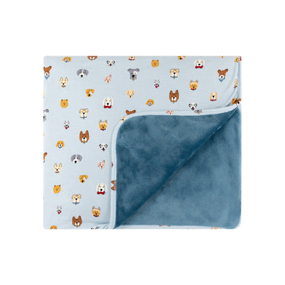 Dogs Light Blue Toddler Blanket