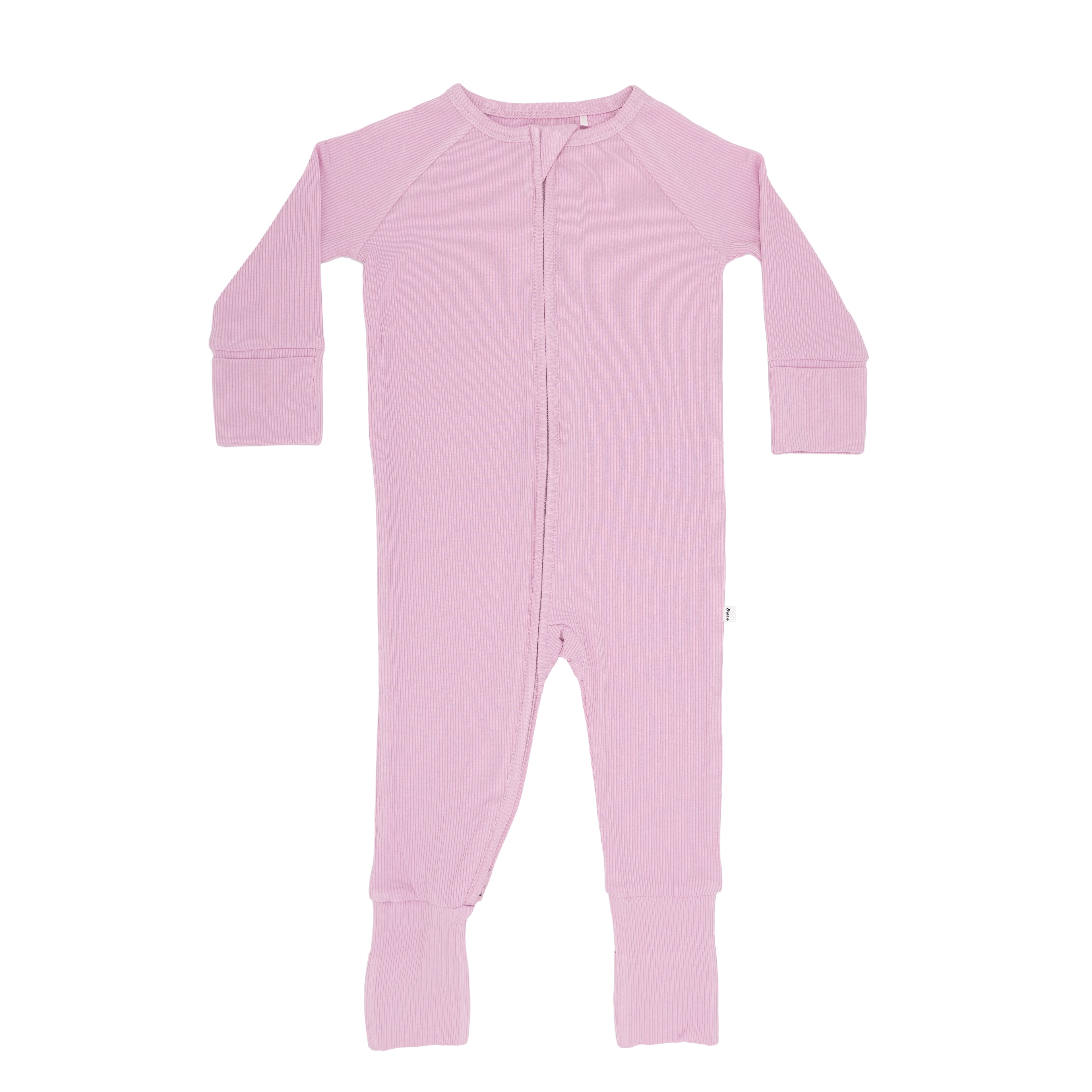Lilac Mist Small Ribbed Zip Romper