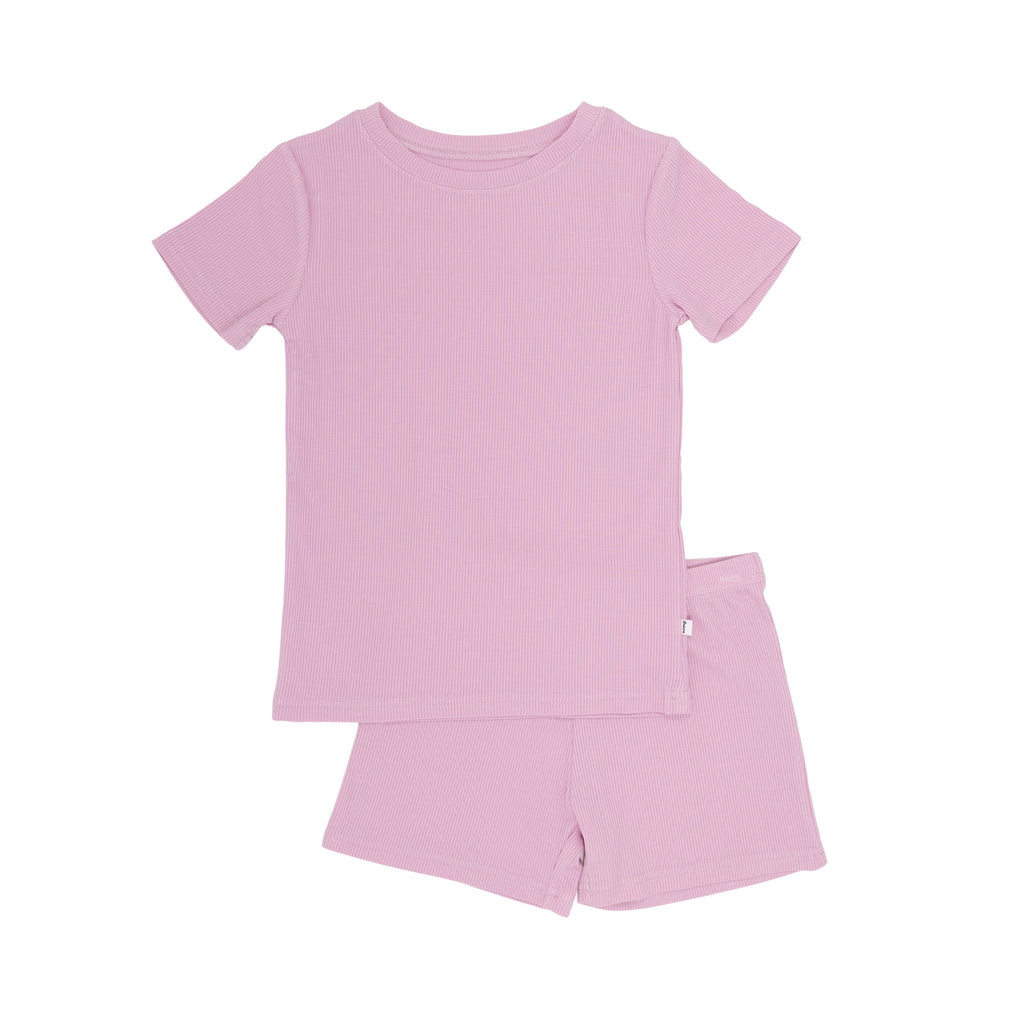 Lilac Mist Small Ribbed Shorts Two-Piece Set