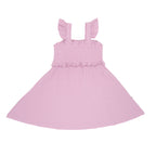 Lilac Mist Small Ribbed Flutter Sleeve Dress