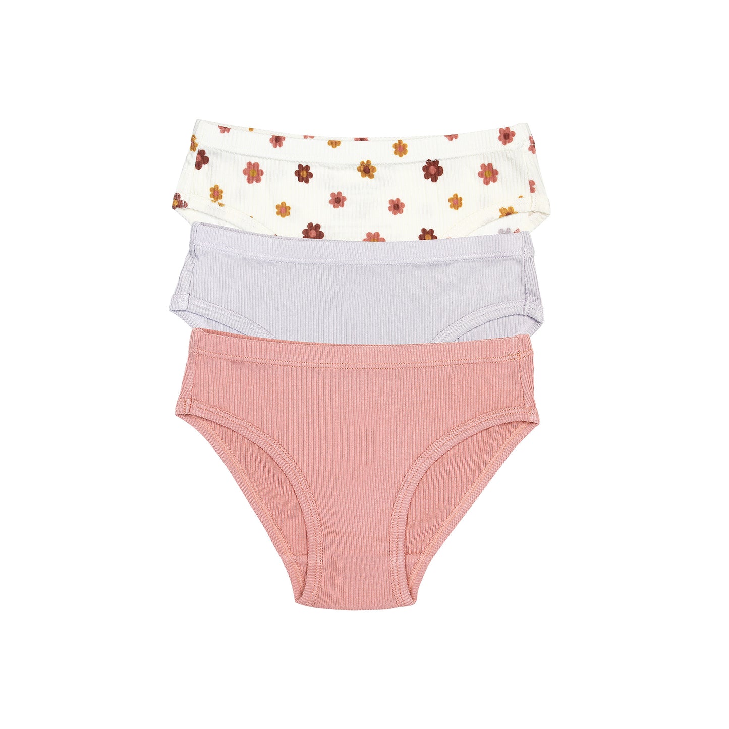 Pink Daisies, Mauve and Lilac Underwear 3 Pack