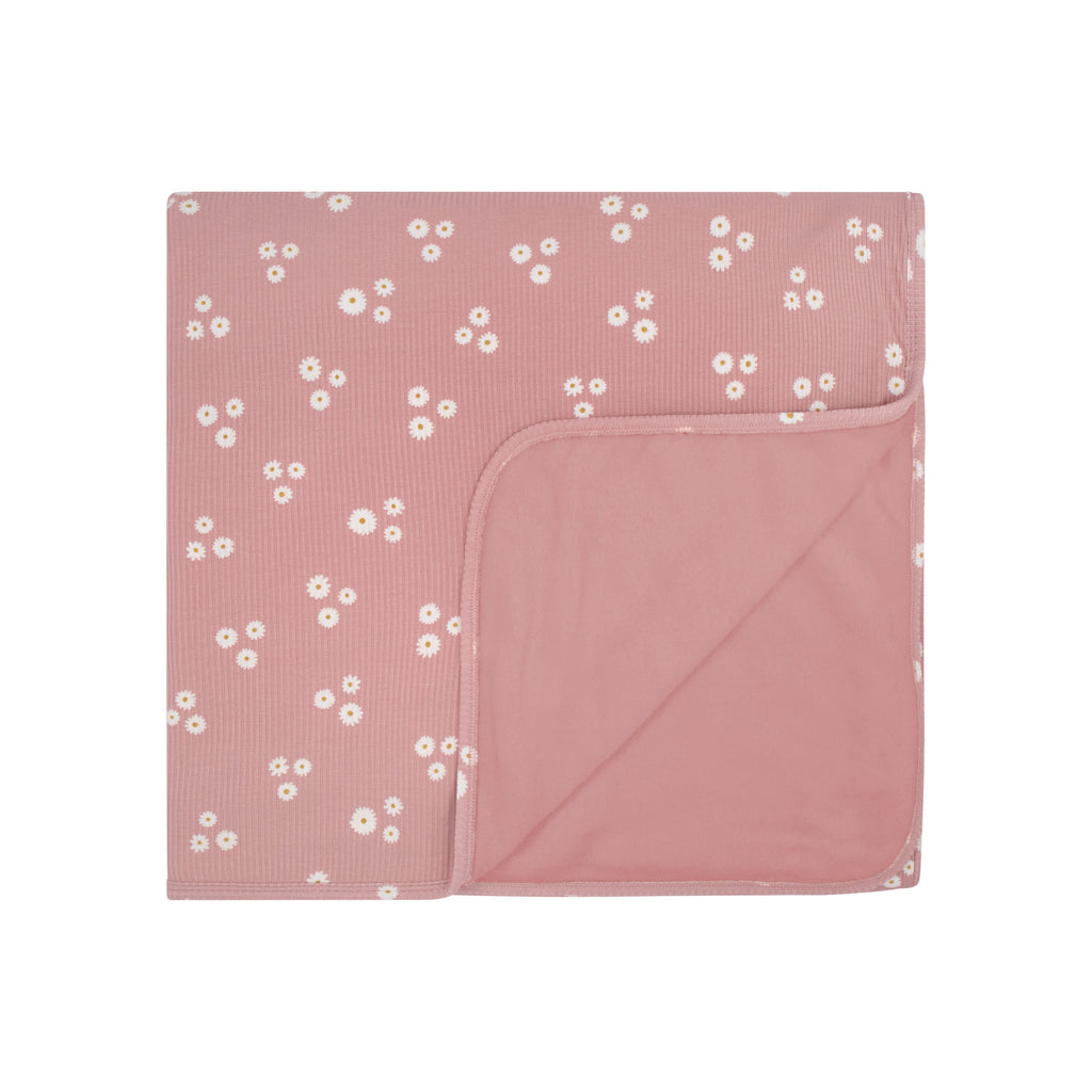 Mauve Blooms Small Ribbed Youth Blanket