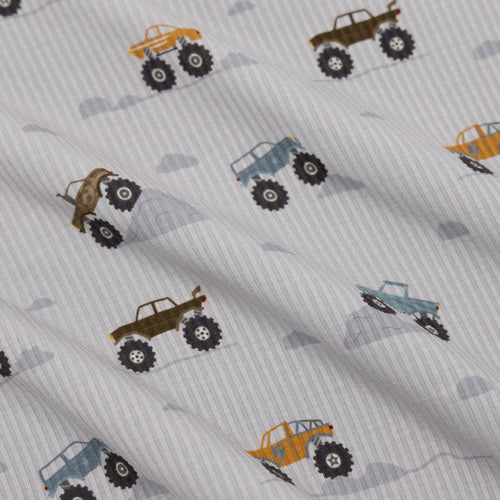 Monster Trucks Small Ribbed Toddler Blanket