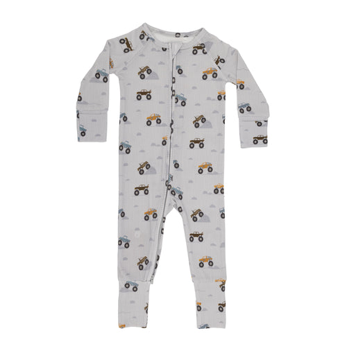 Monster Trucks Small Ribbed Zip Romper