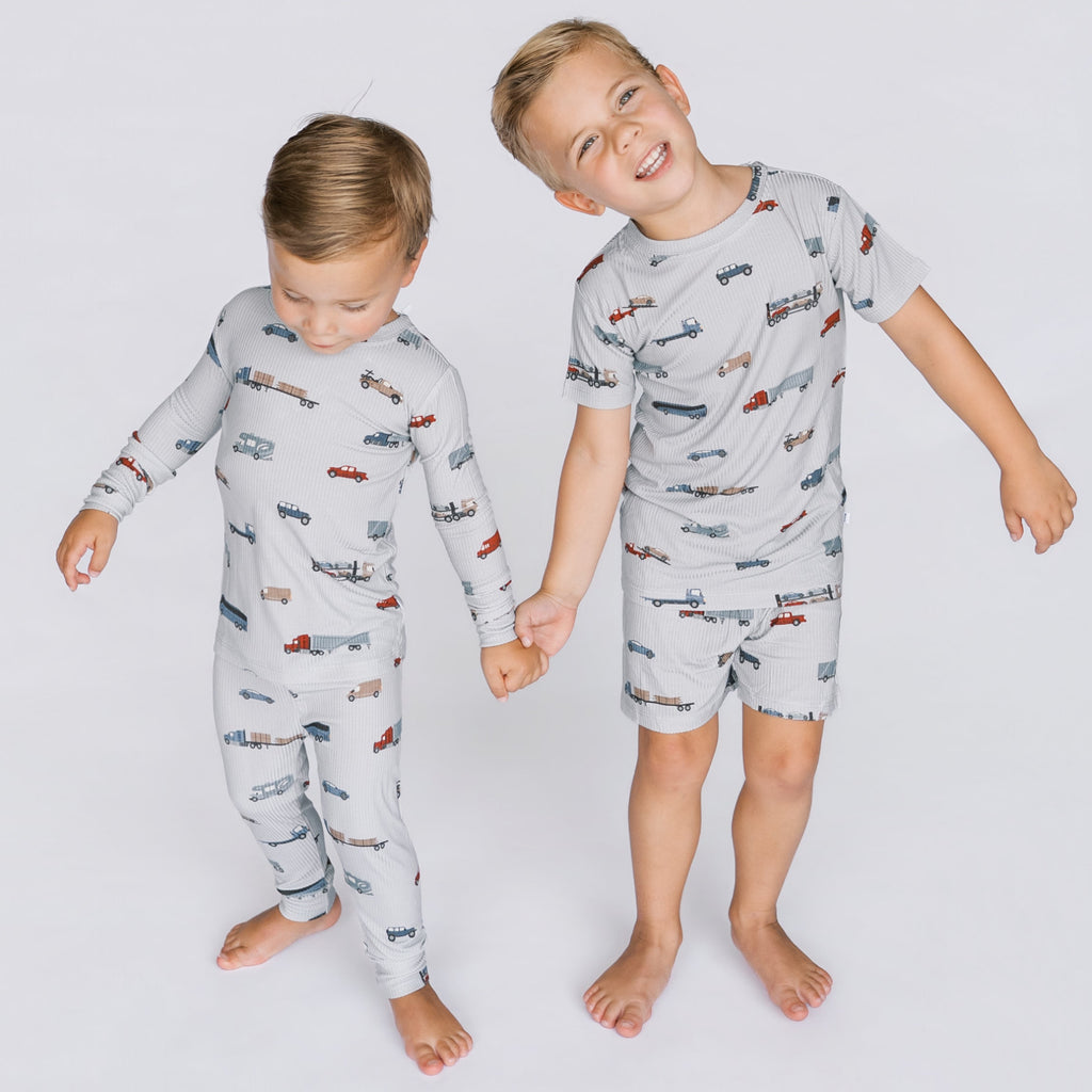 Road Vehicles Small Ribbed Shorts Two-Piece Set