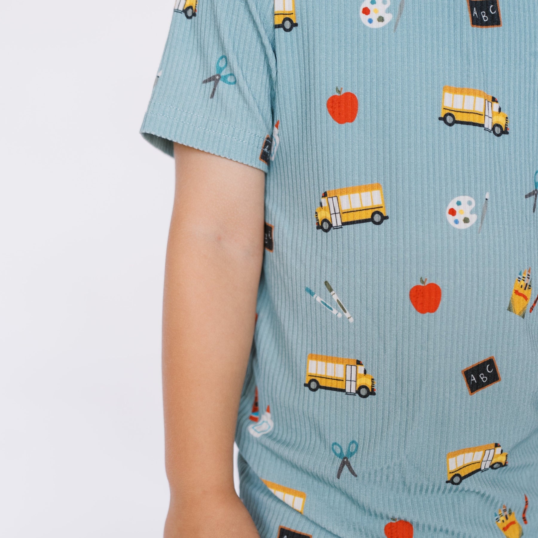 Back To School Small Ribbed Shorts Two-Piece Set
