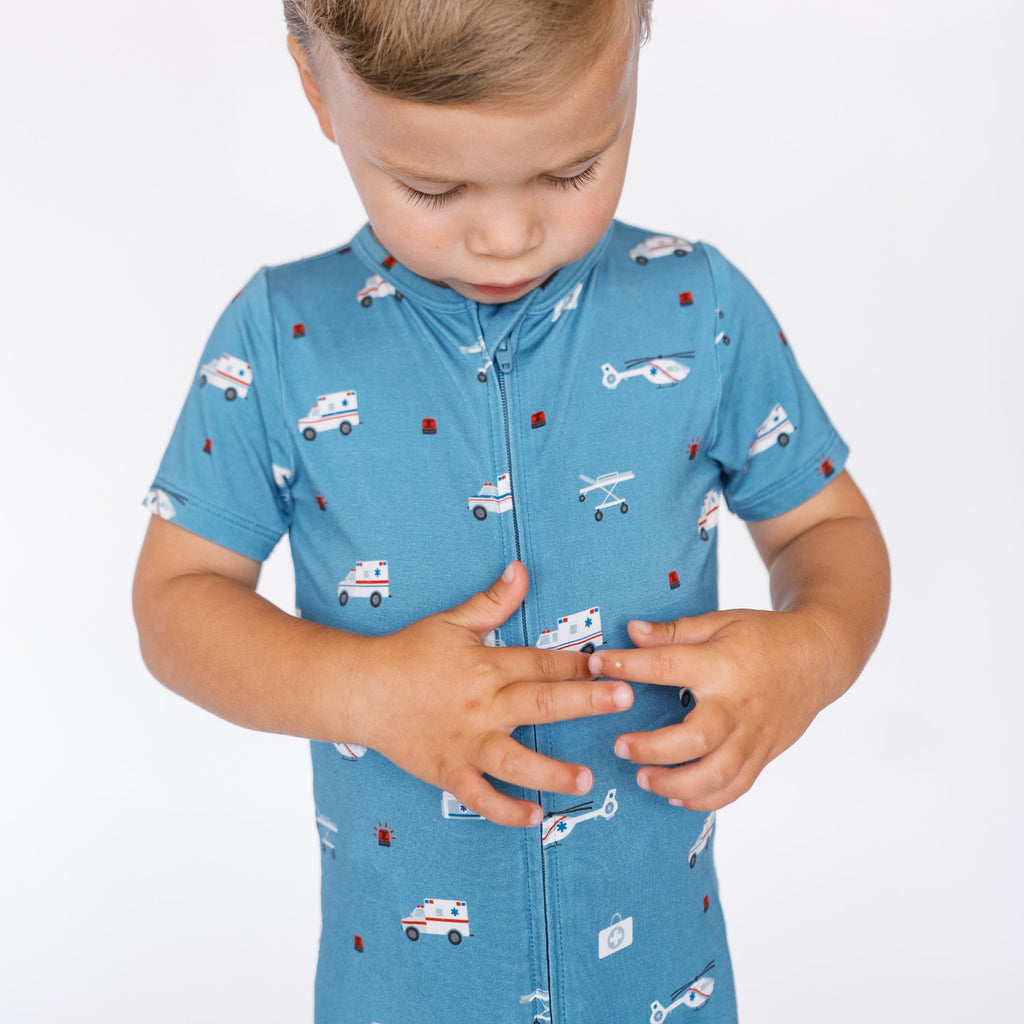 Ambulances Summer Zip Romper