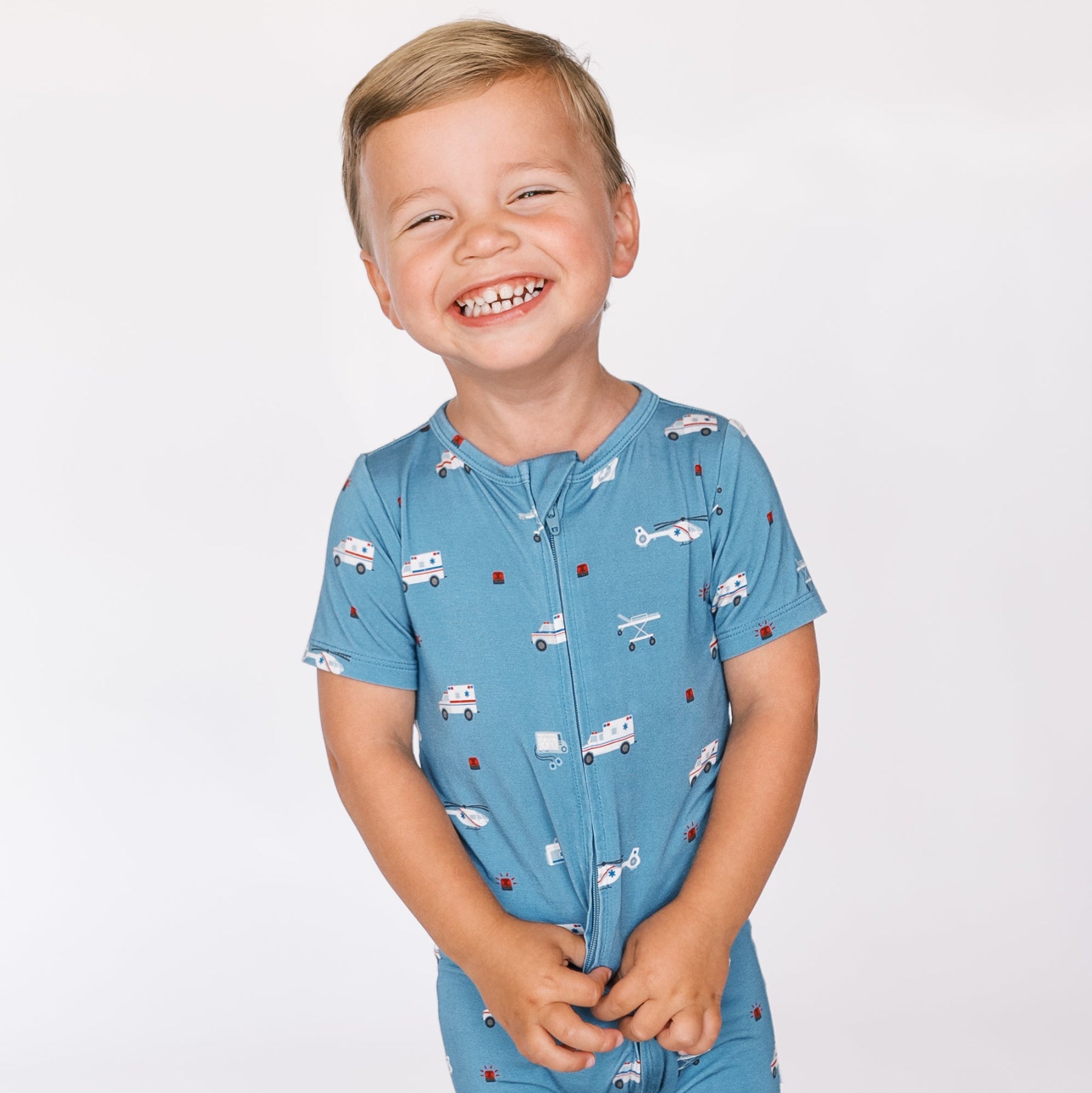 Ambulances Summer Zip Romper