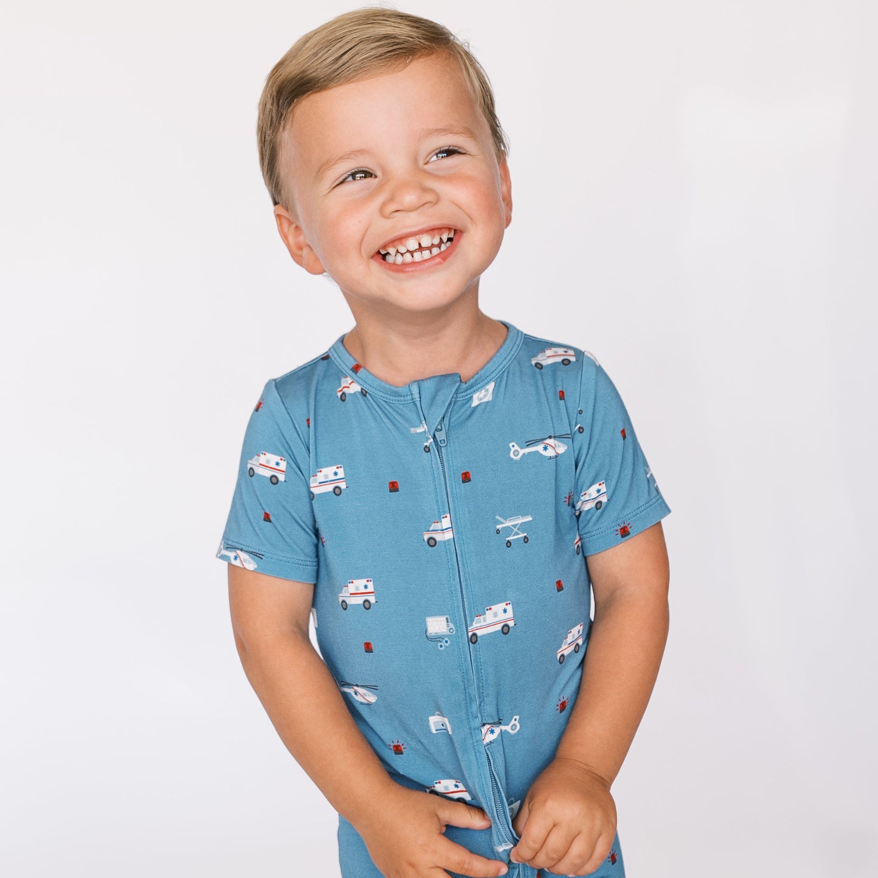 Ambulances Summer Zip Romper