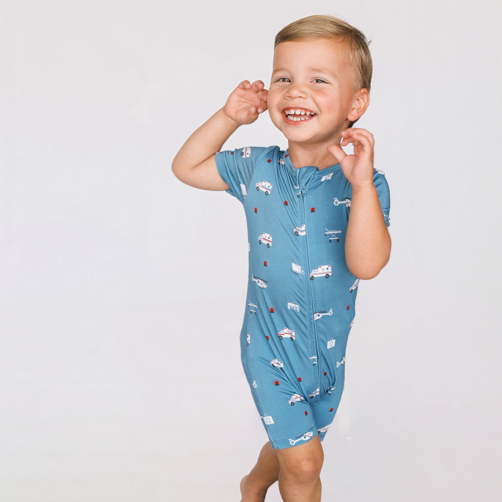 Ambulances Summer Zip Romper