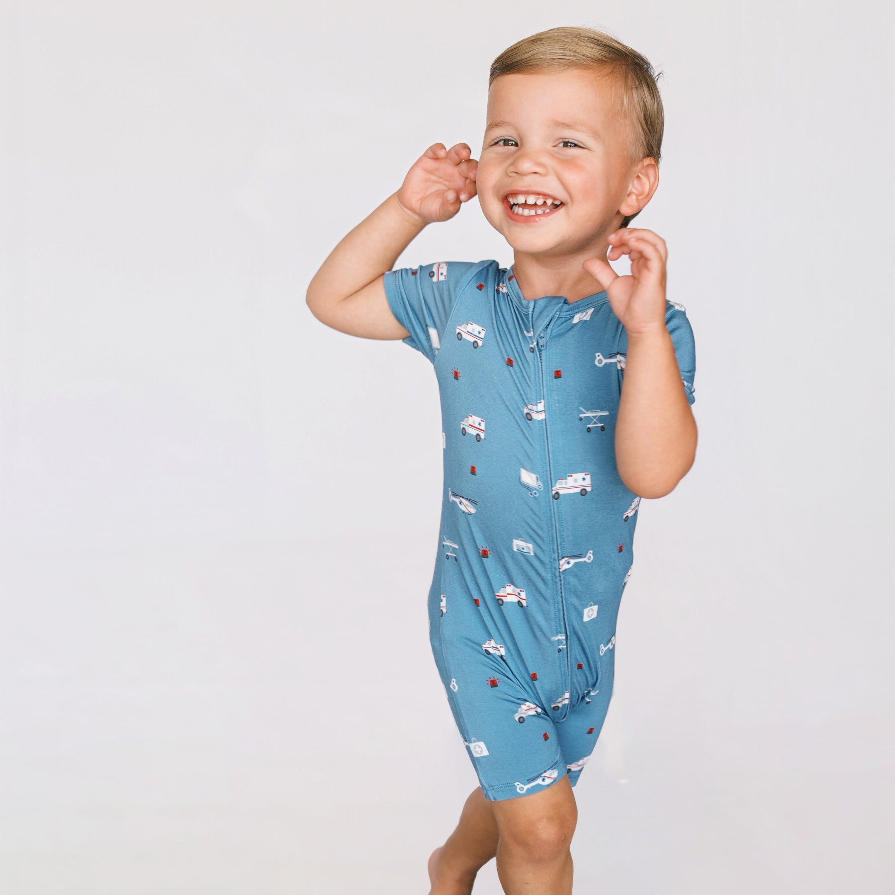Ambulances Summer Zip Romper