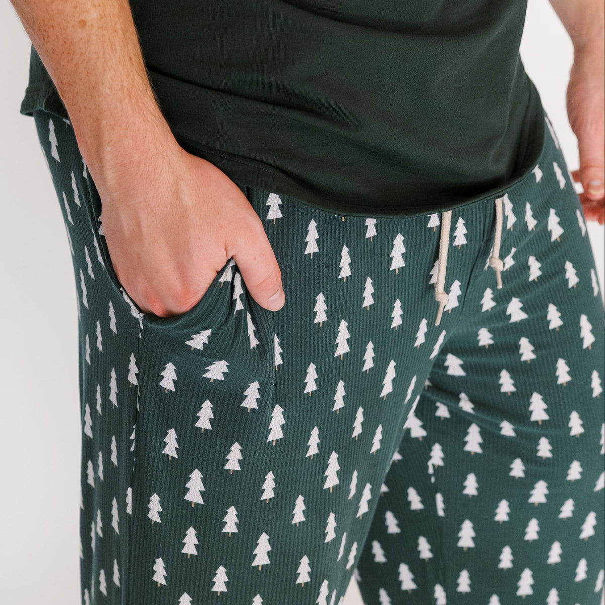 Christmas Trees Small Ribbed Men's Pants