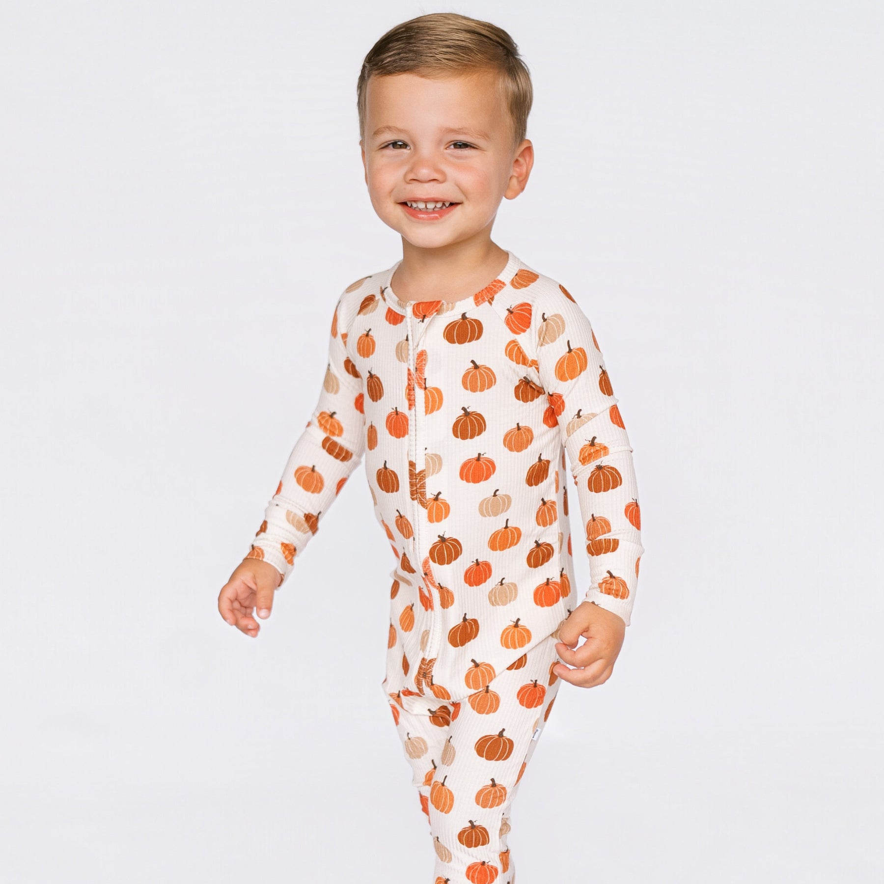 Big Pumpkins Small Ribbed Zip Romper