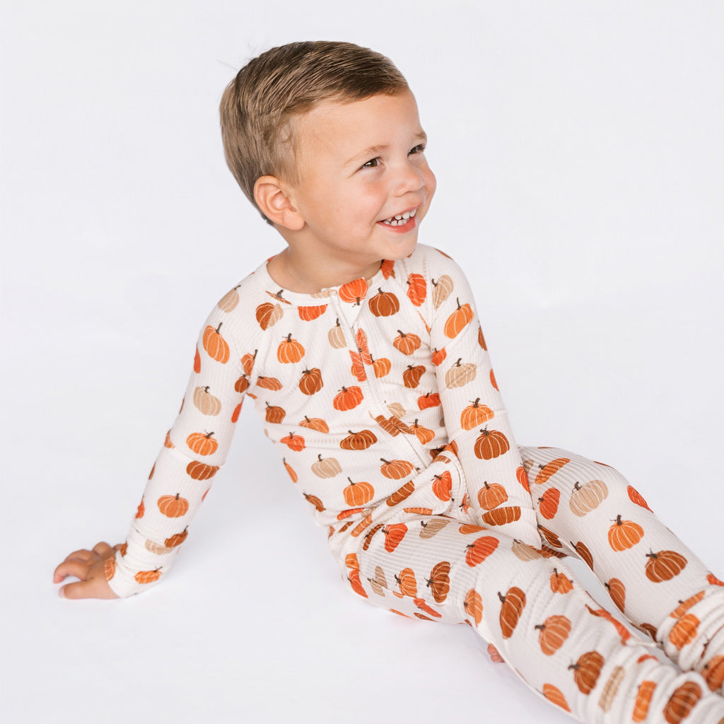 Big Pumpkins Small Ribbed Zip Romper