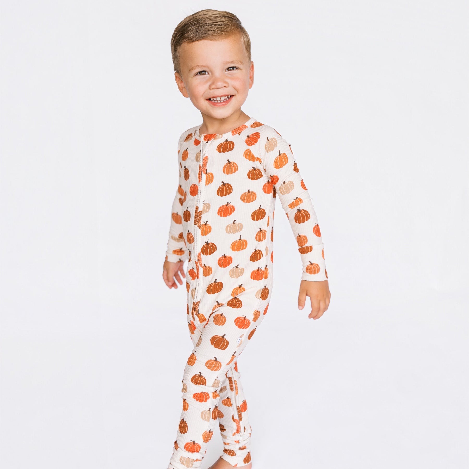 Big Pumpkins Small Ribbed Zip Romper