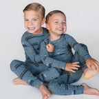 Christmas Trains Small Ribbed Two-Piece Set