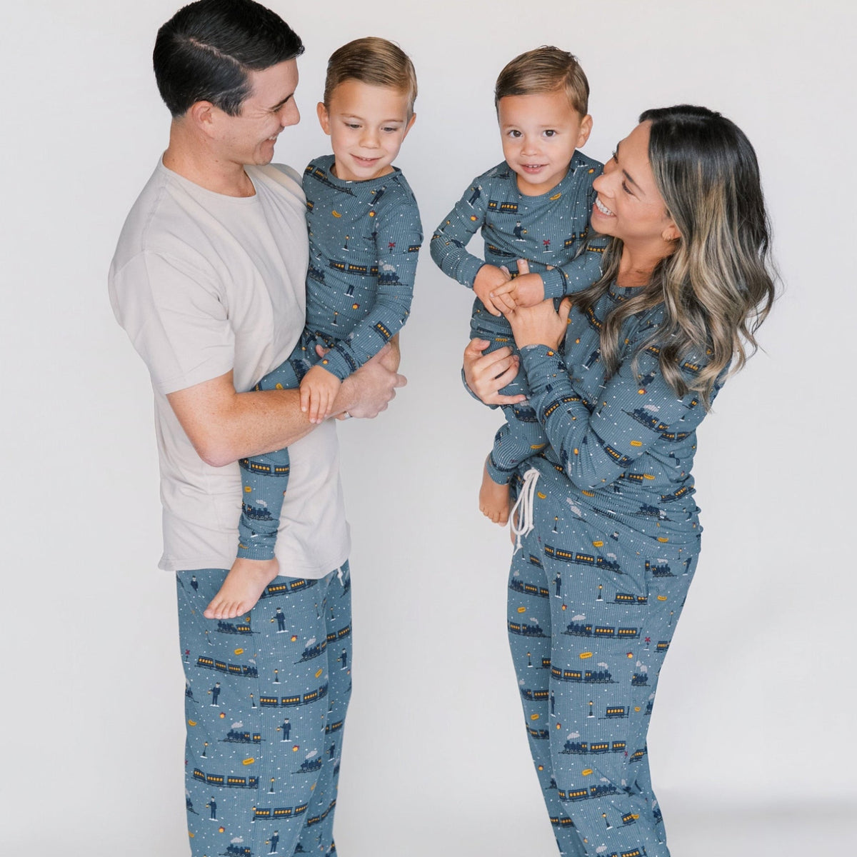 Christmas Trains Small Ribbed Men's Pants