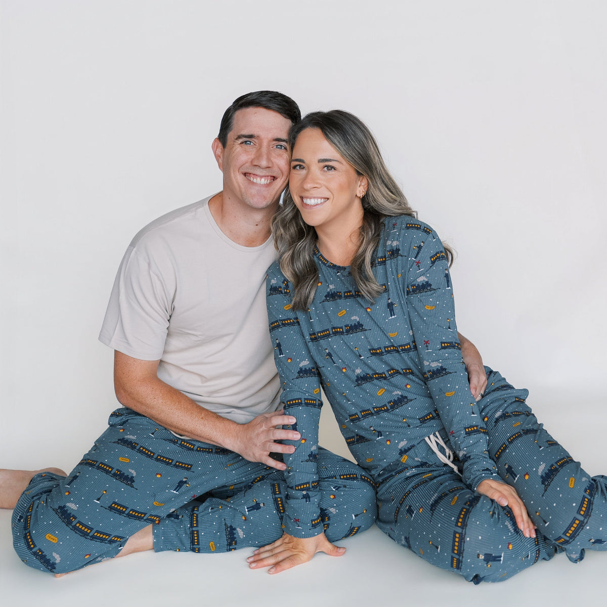 Christmas Trains Small Ribbed Men's Pants