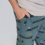 Christmas Trains Small Ribbed Men's Pants