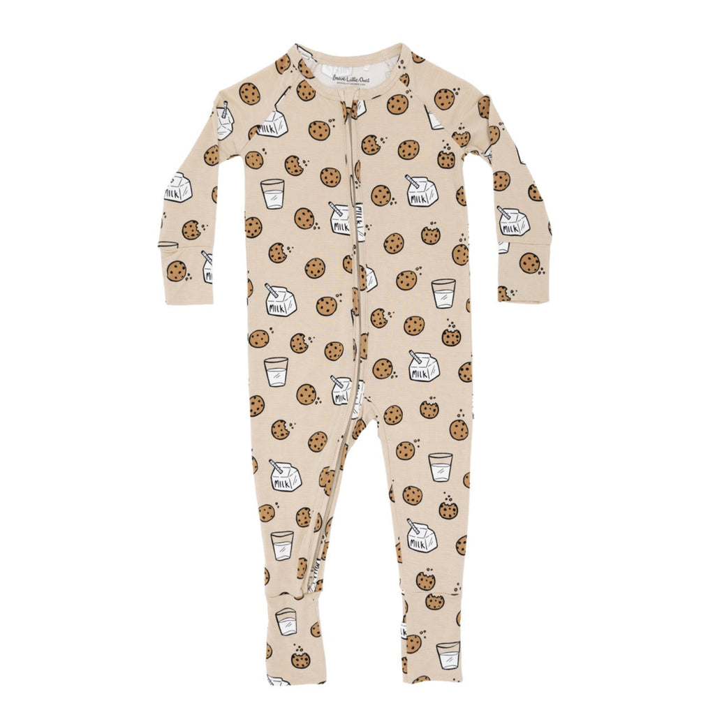 Cookies and Milk Zip Romper