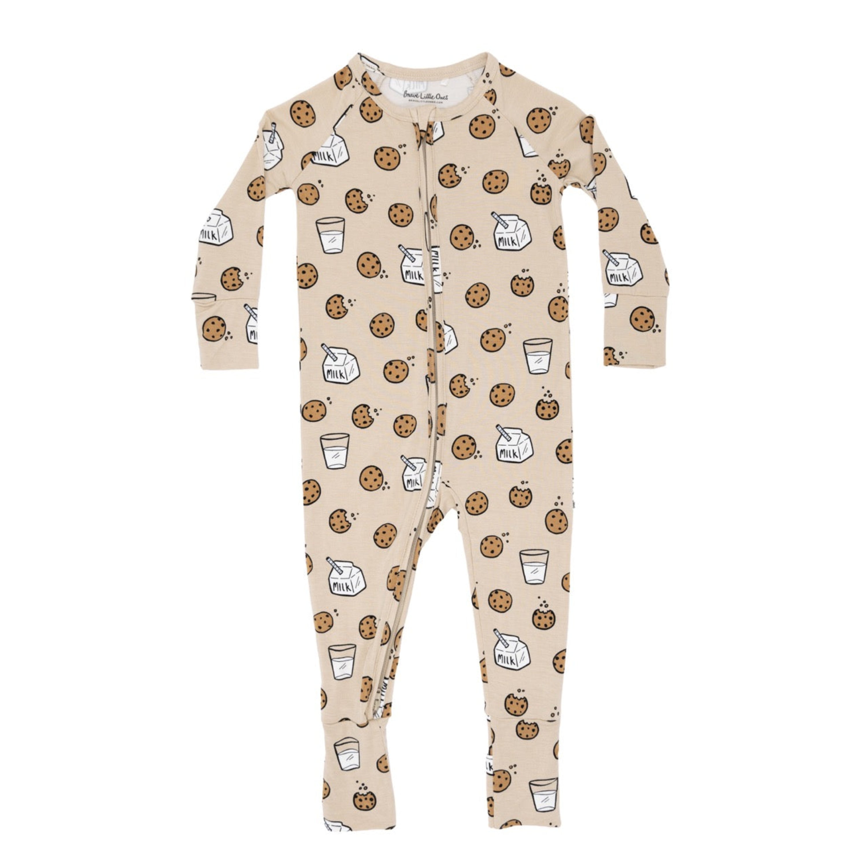 Cookies and Milk Zip Romper