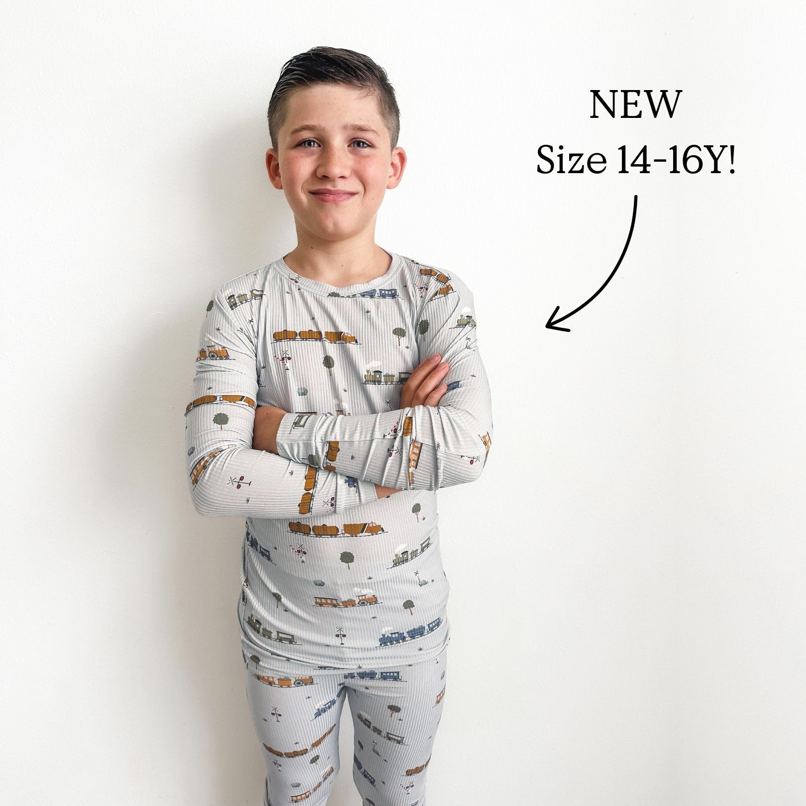 Trains Small Ribbed Two-Piece Set