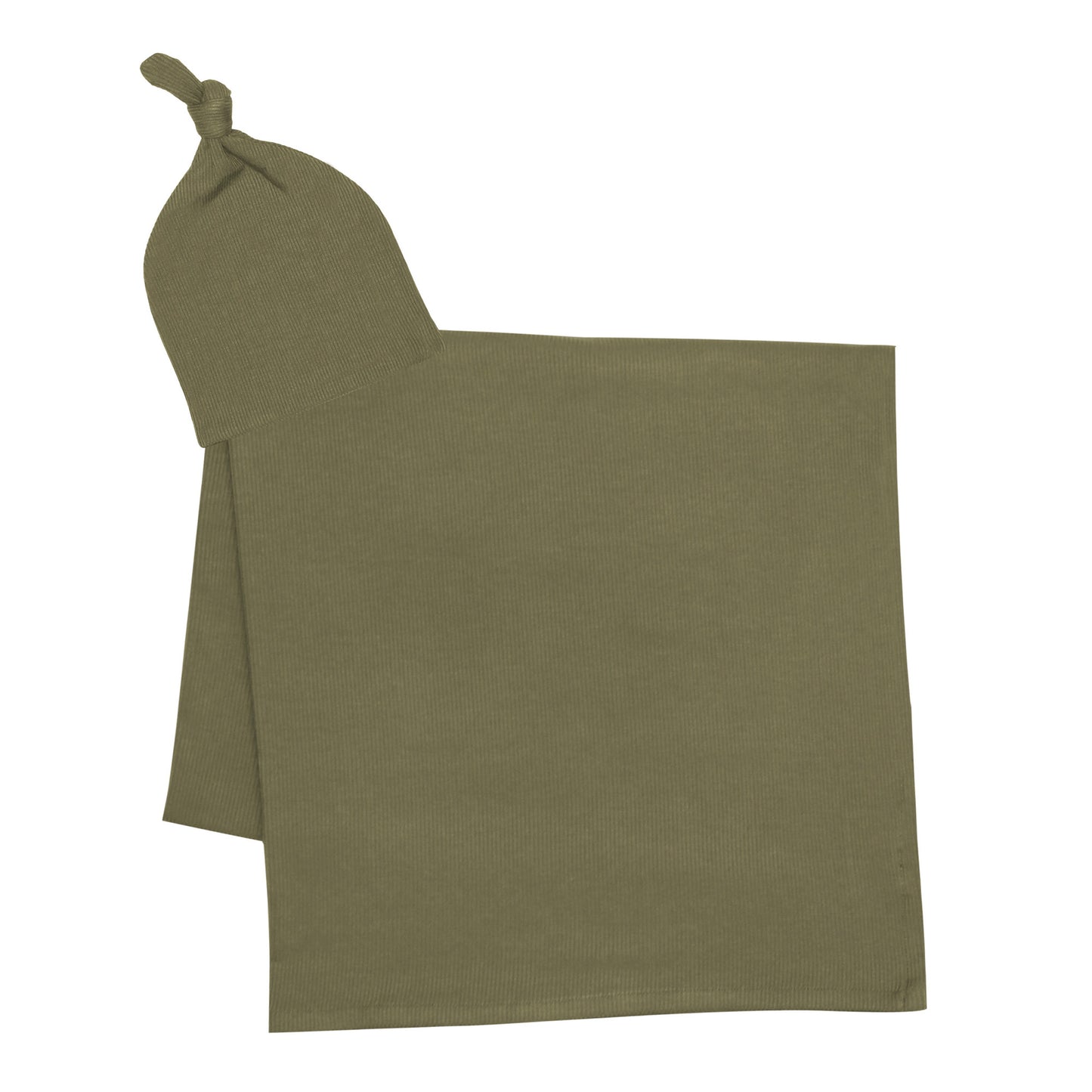 Olive Small Ribbed Swaddle Set